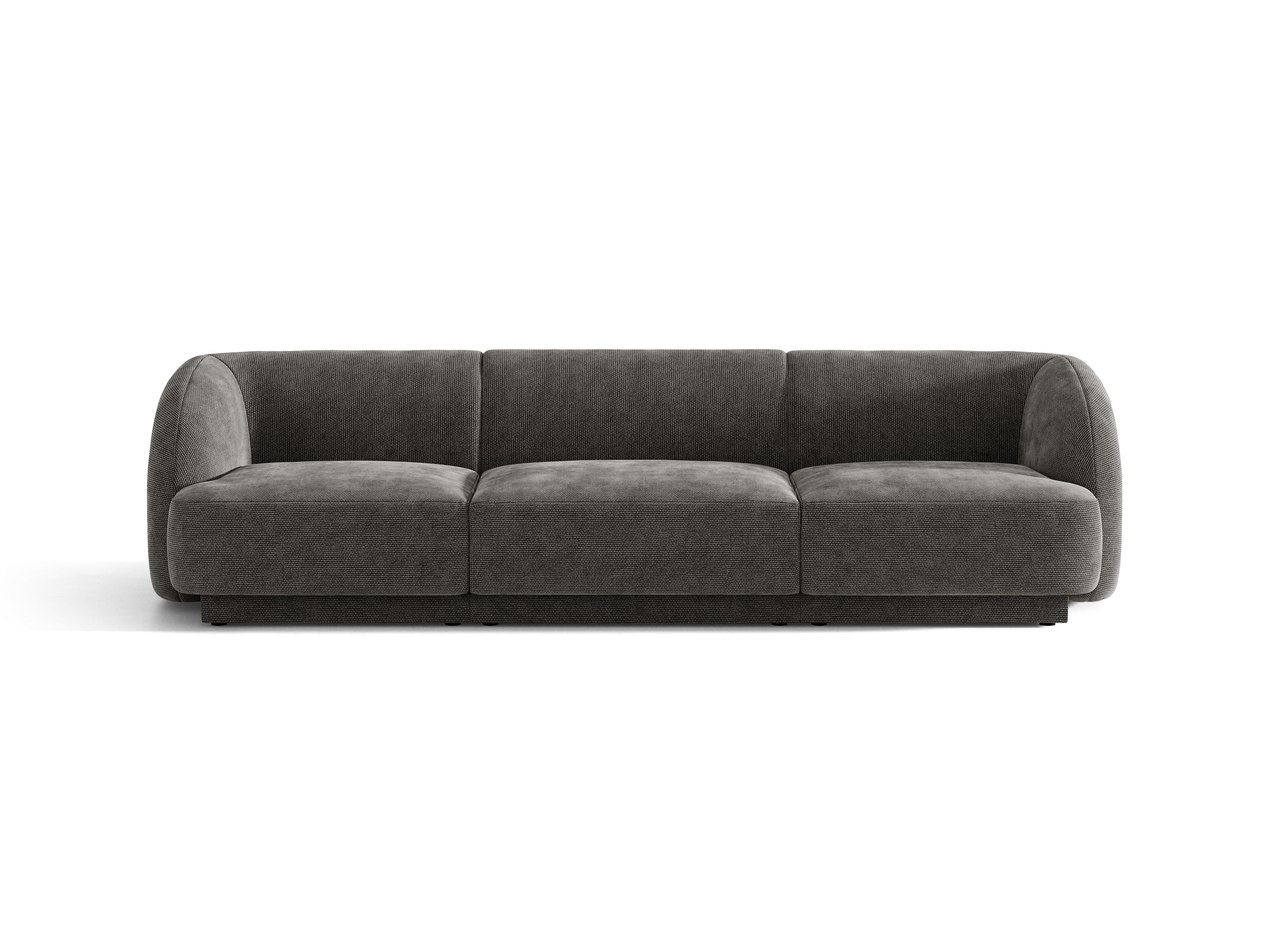 Sofa 3-osobowa MILEY szary szenil jedwabisty