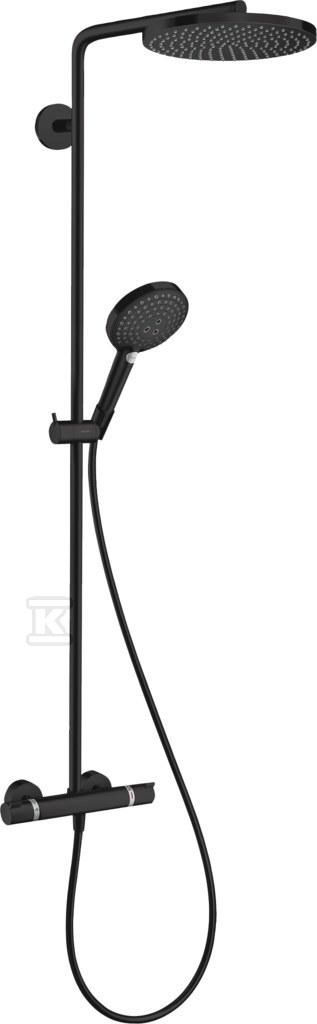 Zestaw prysznicowy z deszczownicą Raindance Select S 240 1 strumieniowy PowderRain – termostat czarny mat 27633670