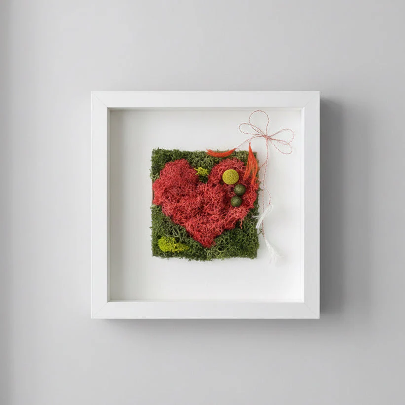 Tablou licheni stabilizati „Red Heart”
