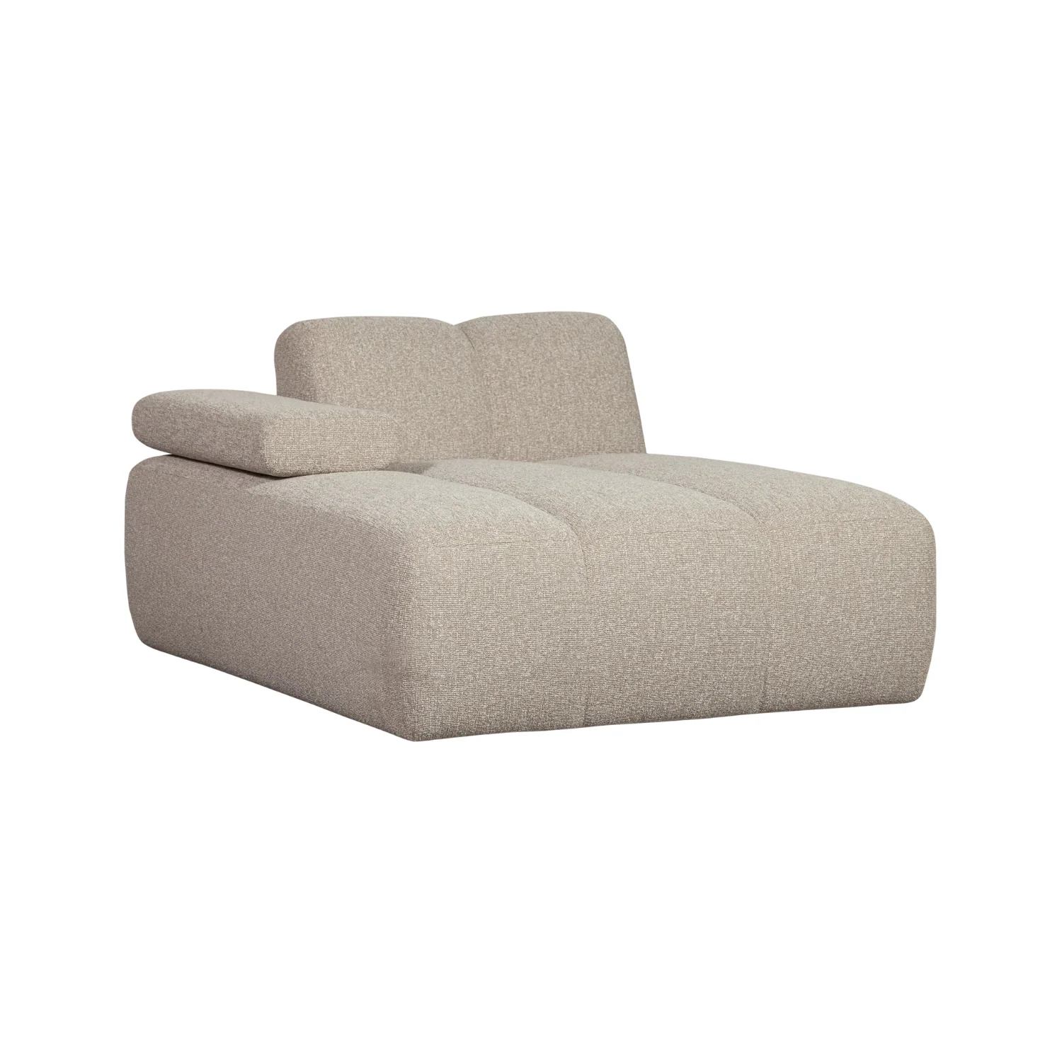 Sofa modułowa MOJO – szezlong lewostronny beżowy melanż bouclé