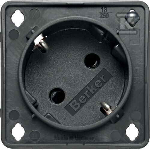 Gniazdo SCHUKO 45° z dioda kontrolną, SNAP-IN 2 mm, antracyt, INTEGRO 947132505