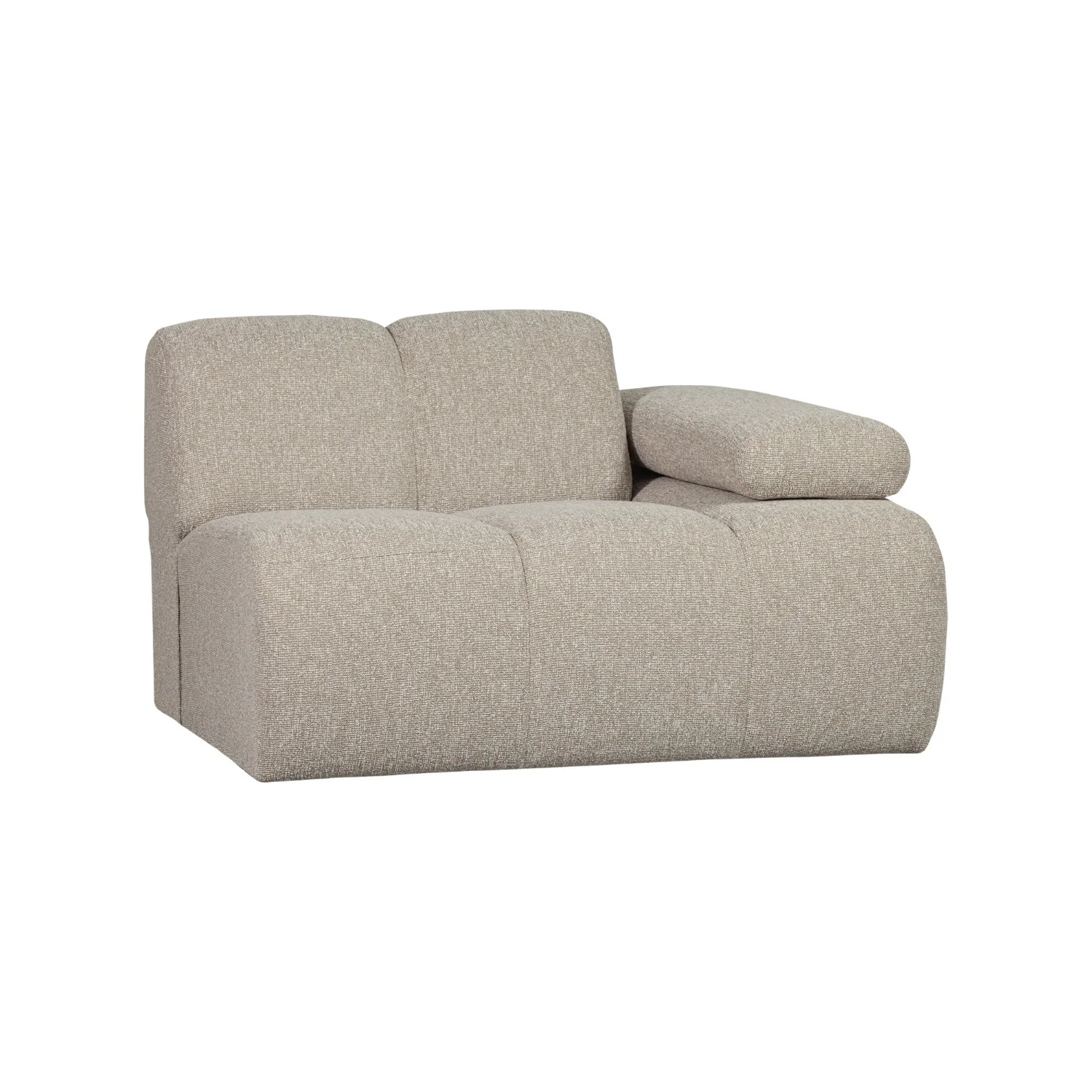 Sofa modułowa MOJO – element prawostronny beżowy melanż bouclé