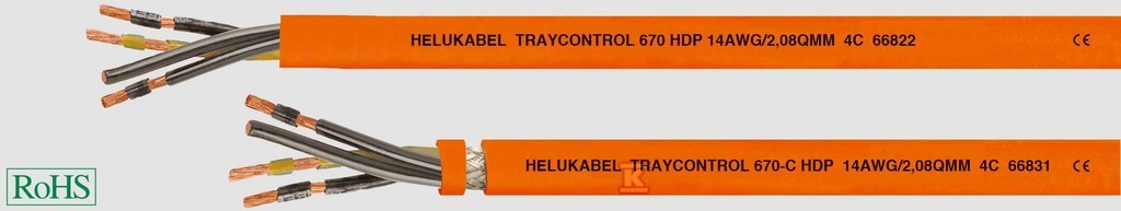 Kabel TPE zasilający silikonowy TRAYCONTROL 670 4G35/AWG2 pomaranczowy 66828