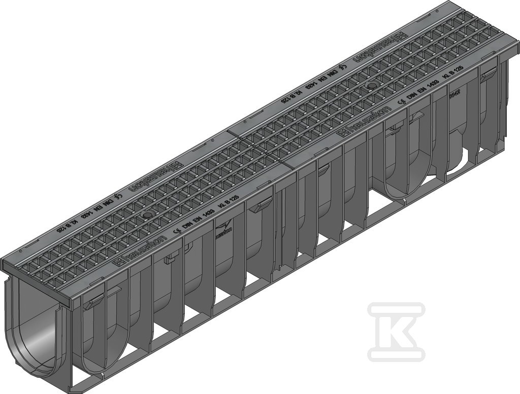 Korytko SPORTFIX PRO 100 typ 010, z rusztem kratowym GUGI MW 15/25, z poliamidu, klasa B 125 7510