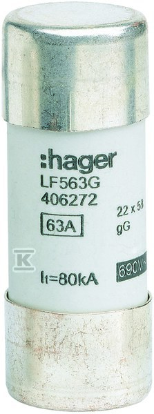 Wkładka bezpiecznikowa cylindryczna CH-22 22x58mm gG 63A 500VAC LF563G