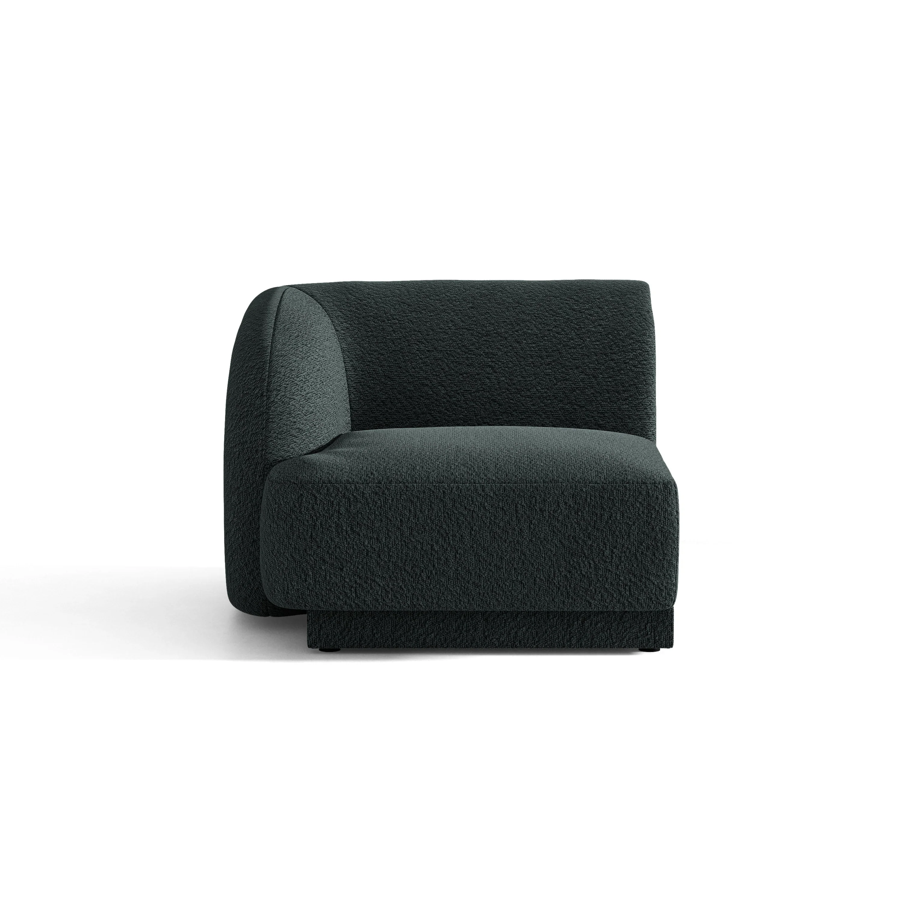 Sofa modułowa MILEY – moduł lewostronny czarny boucle