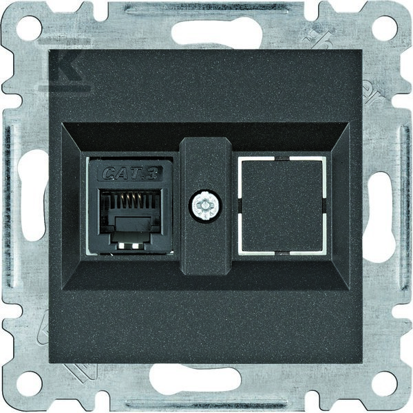 LUMINA Gniazdo telefoniczne pojedyncze RJ11, czarny WL2013