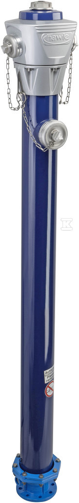 Hydrant zewnętrzny nadziemny H4, sztywny, DN100, PN16, głębokość zabudowy Rd=1250mm, wysokość H=2130mm, pojedyncze zamknięcie, kolumna stalowa, kolor niebieski RAL5003, korpus GJS-żeliwo sferoidalne, nasada 2B,1A (seria 5051H4) 5006388