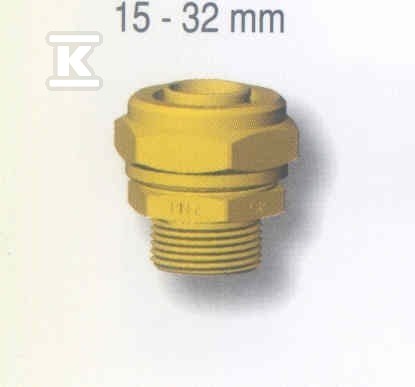 Złączka mosiężna przejściowa HELA-H 32×4.4mm-GZ 5/4″ PN10, do rur preizolowanych Pex/PE, oznaczenie: H 32 32-10 61003211400T