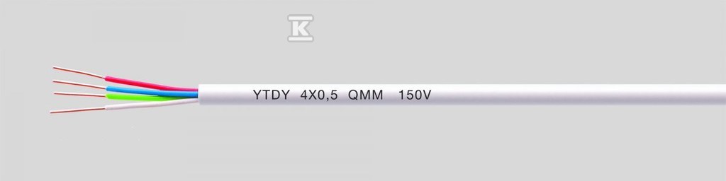 Kabel do urządzeń alarmowych i domofonów, YTDY 10×0,5 150 V biały RAL 9010 18048550