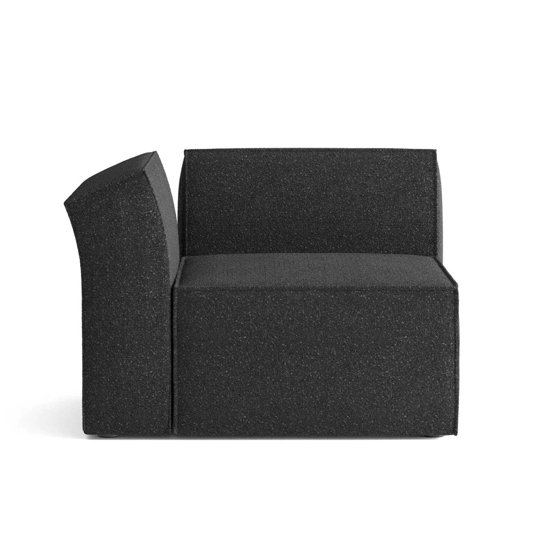 Sofa modułowa ANDO – moduł lewostronny czarny boucle