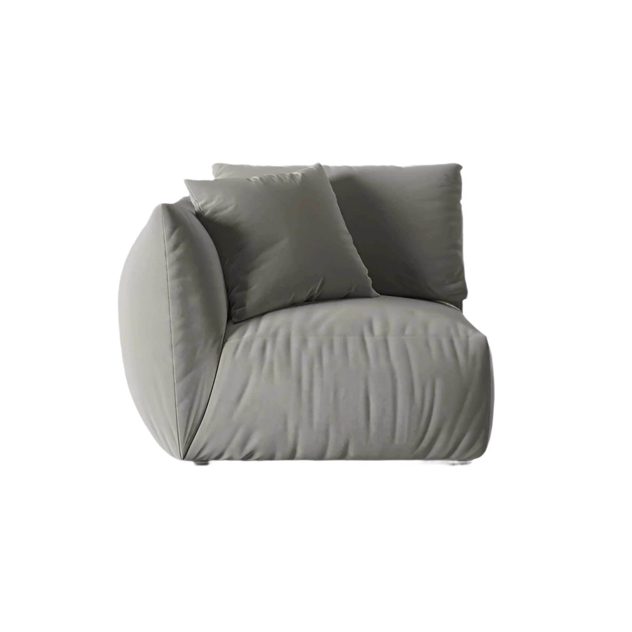 Sofa modułowa aksamitna CHRIS – element lewostronny szary