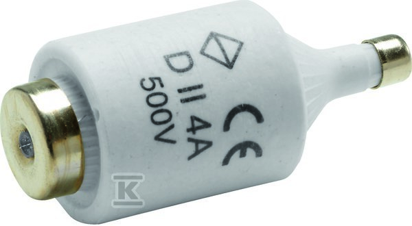 Wkładka bezpiecznikowa DII/E27, wykonanie szybkie F (Bi-Wts) 4A 500VAC LE27F04