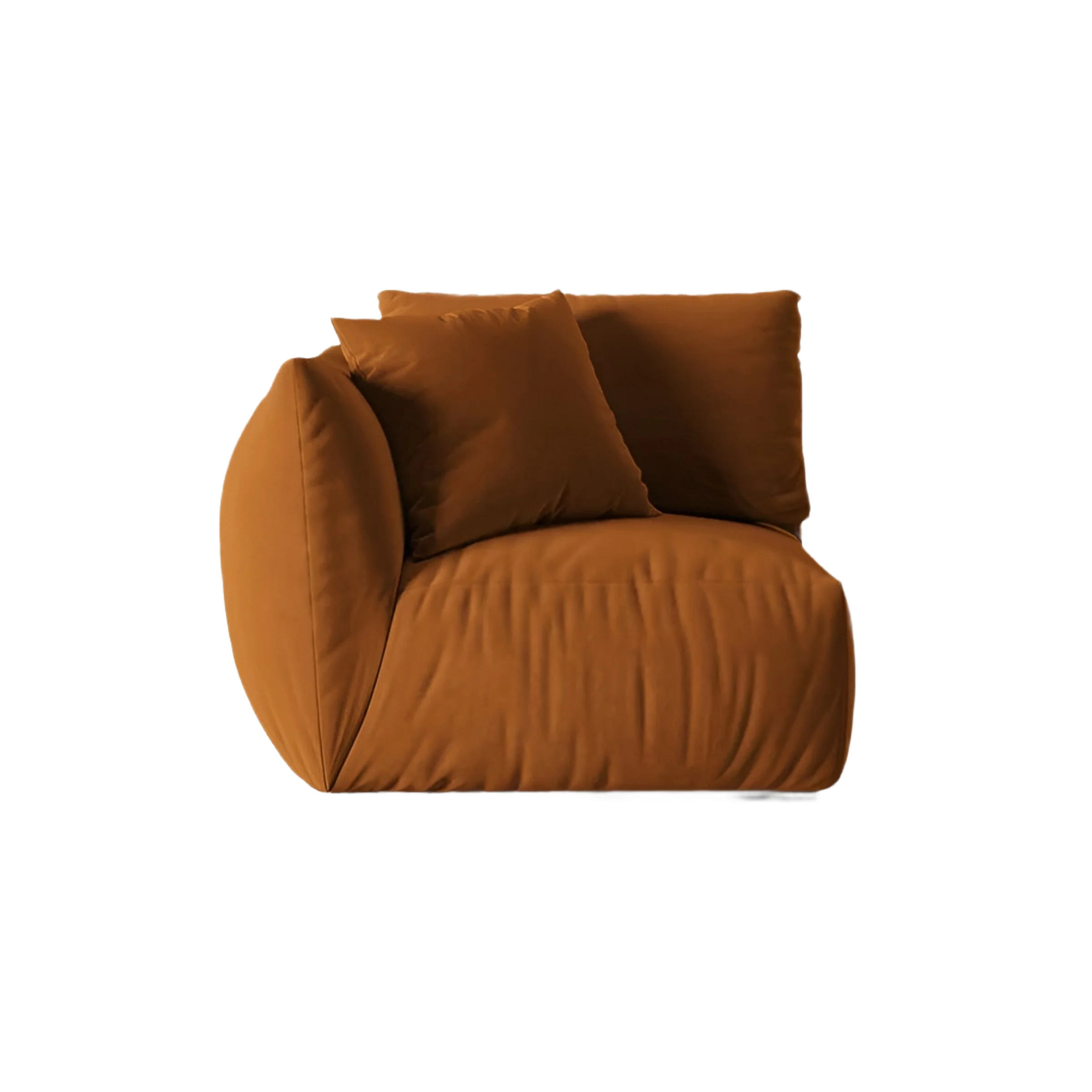 Sofa modułowa aksamitna CHRIS – element lewostronny terracotta