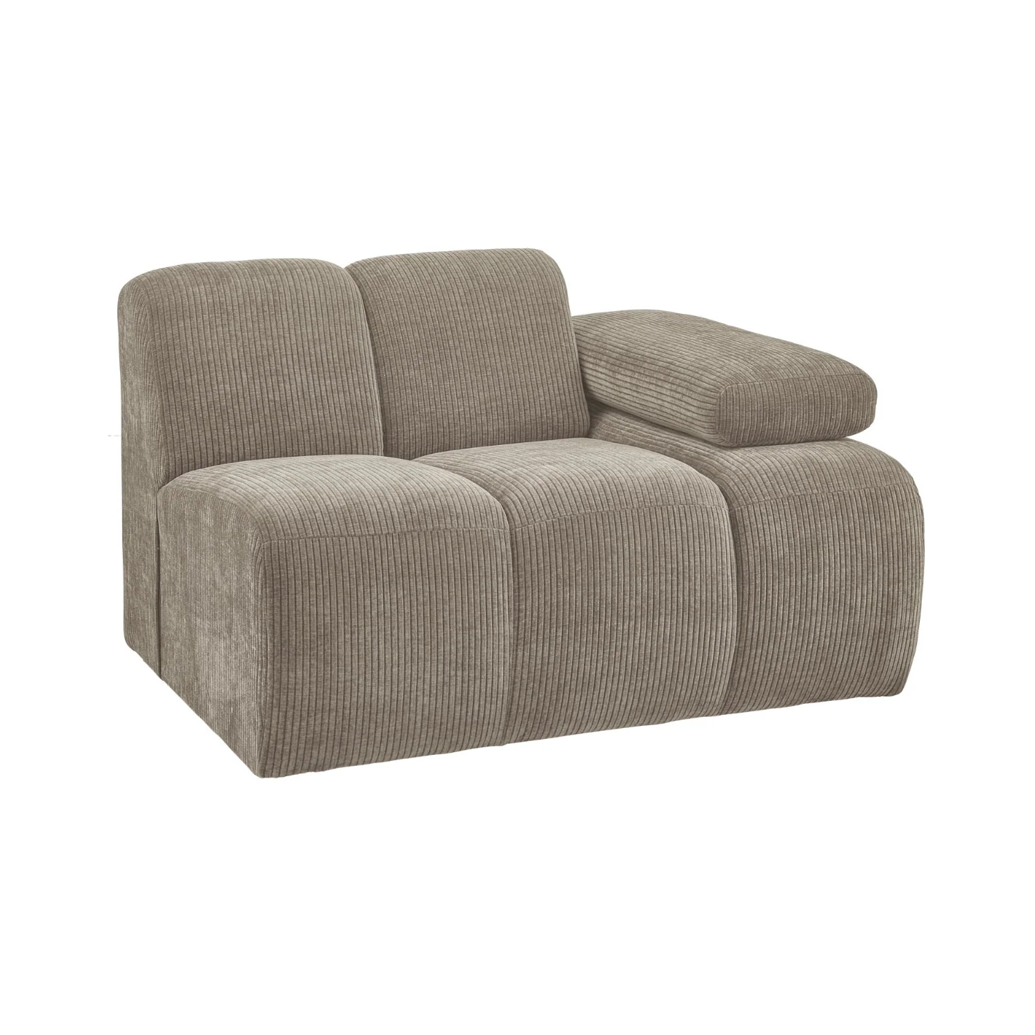 Sofa modułowa MOJO – element prawostronny ciemny piaskowy sztruks