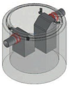 Betonowy separator tłuszczów AQUAFIX F 10, przepust. nom. 10 l/s, króćce z PE 3108100P