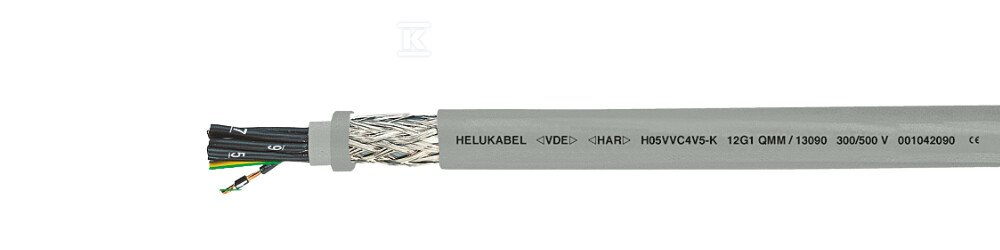 Kabel elastyczny 500V H05VVC4V5-K 12G0,5 (NYSLYCYÖ-JZ) olejoodporny ekranowany 13066