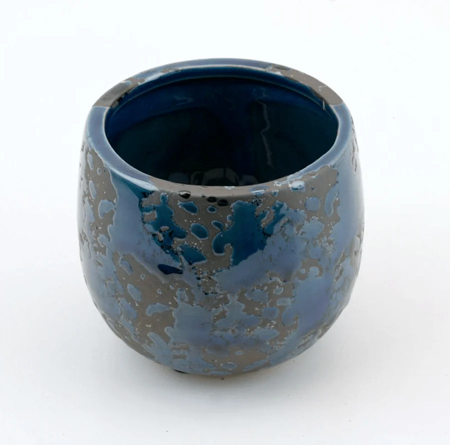 Vas decorativ din ceramica Jemen Blue D8