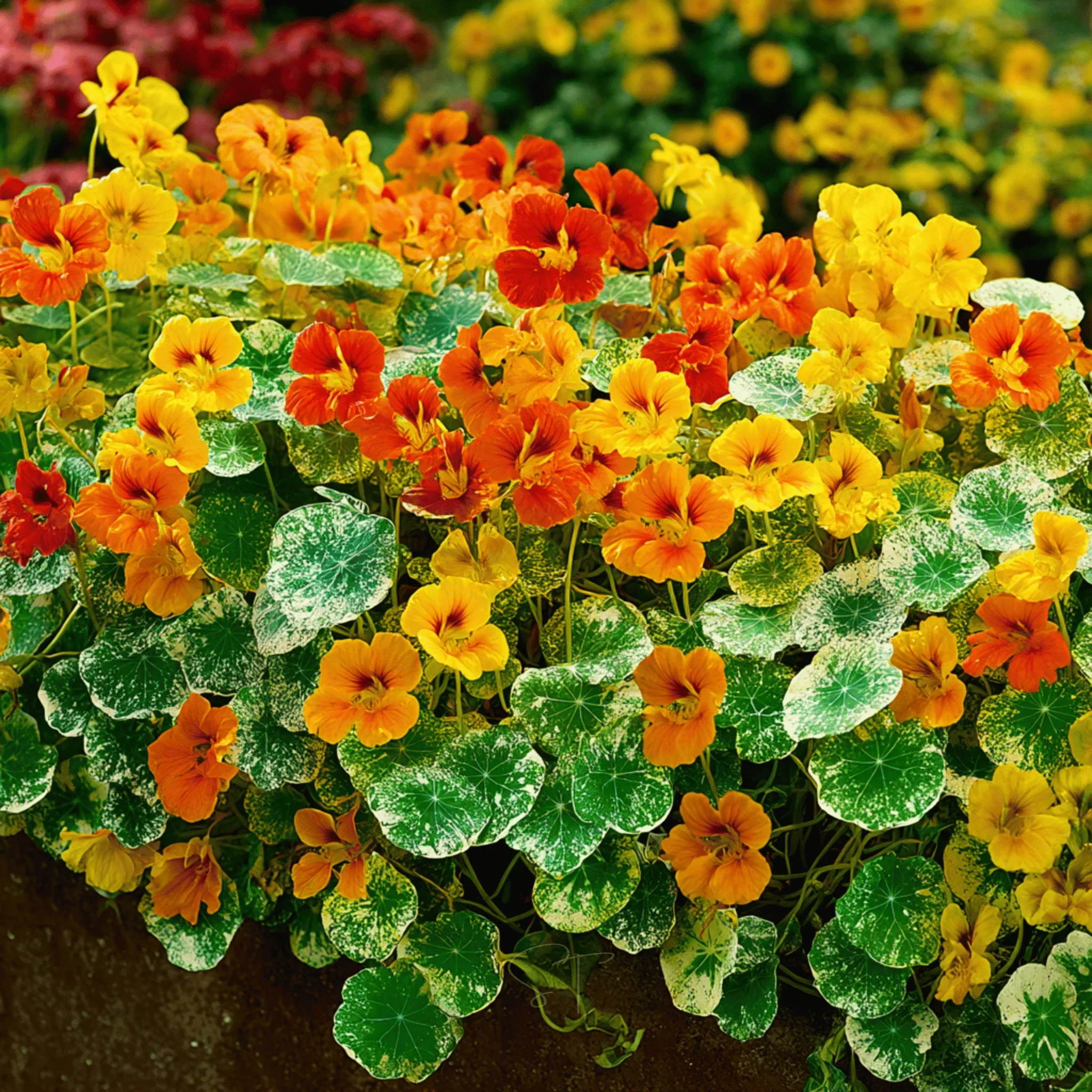 Tropaeolum majus 'Alaska Series’ mix – condurul doamnei variegat