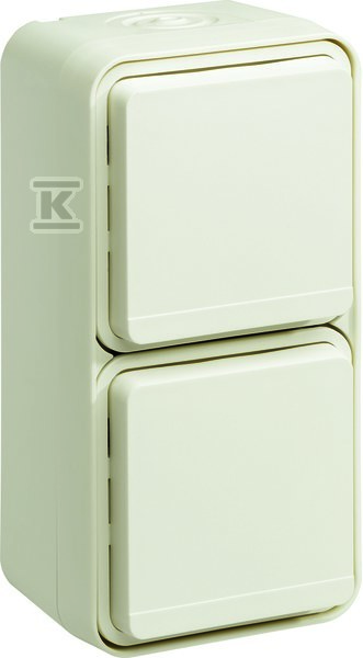 Gniazdo z uziemieniem 2-krotne z pokrywą, kompletne, IP55, biały, W.1 WNC132B