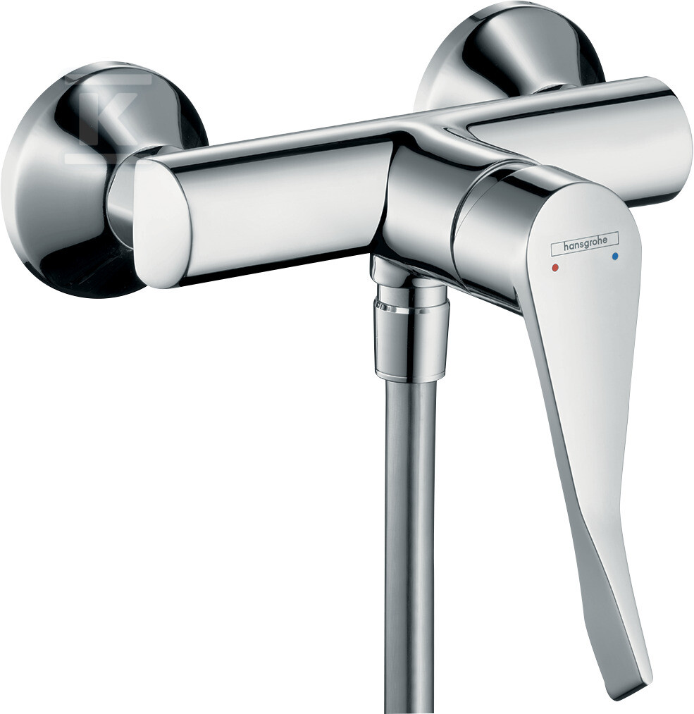 Jednouchwytowa bateria prysznicowa HG Focus Care z długim uchwytem 12,1 cm, natynkowa, Chrom 31916000