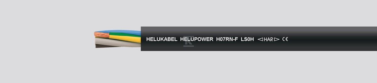 Przewód gumowy bezhalogenowy HELUPOWER® H07RN-F LS0H 4G1,5 mm2 czarny, identyfikacja żył wg DIN VDE 0293-308 30782