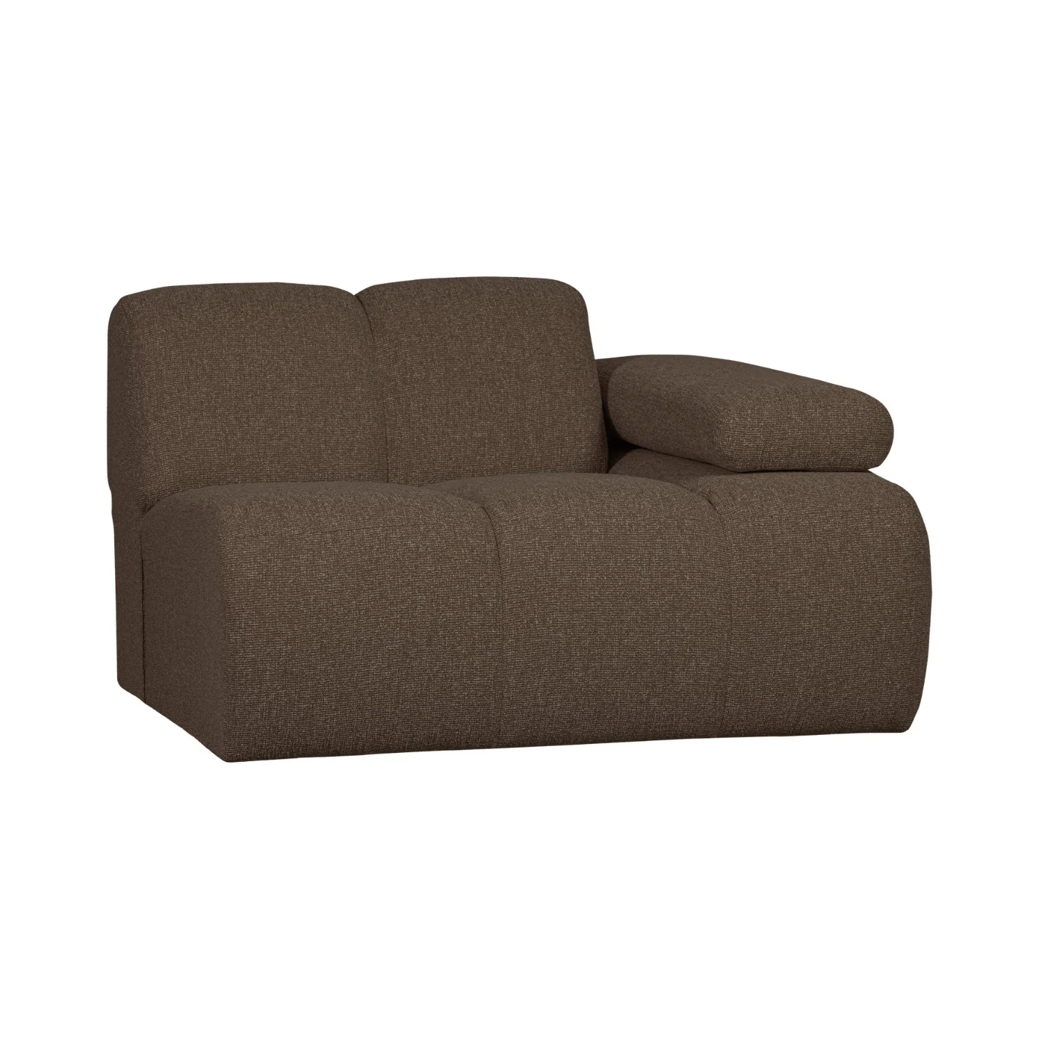 Sofa modułowa MOJO – element prawostronny ciemnobrązowy bouclé