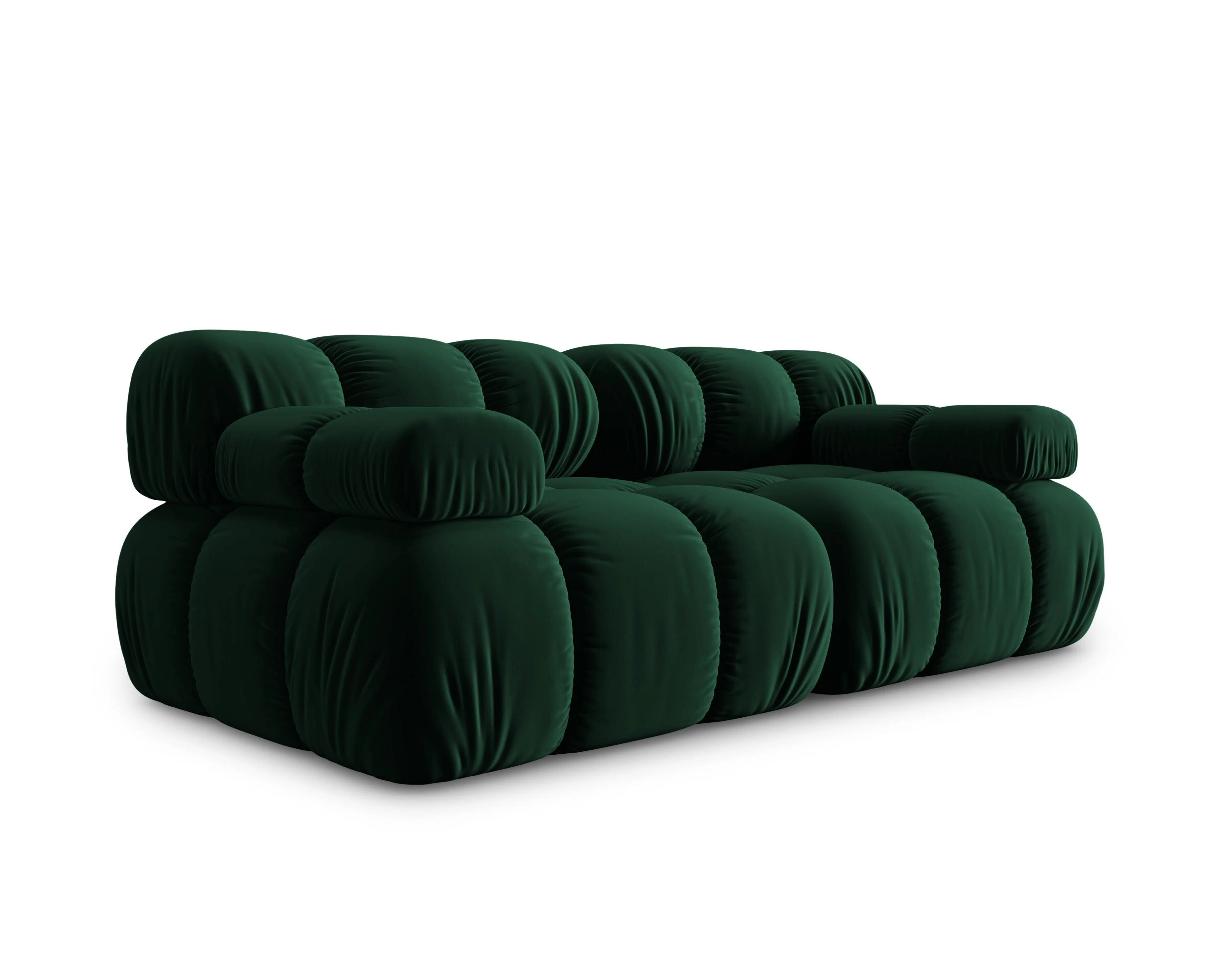 Sofa aksamitna 2-osobowa TROPEA butelkowa zieleń