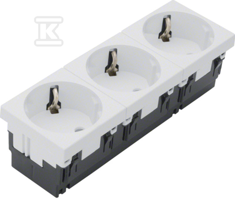 Gniazdo SCHUKO 33° 3-krotne 45×45 mm bezhalogenowe biały, TEHALIT.GB-EG ESR3339010