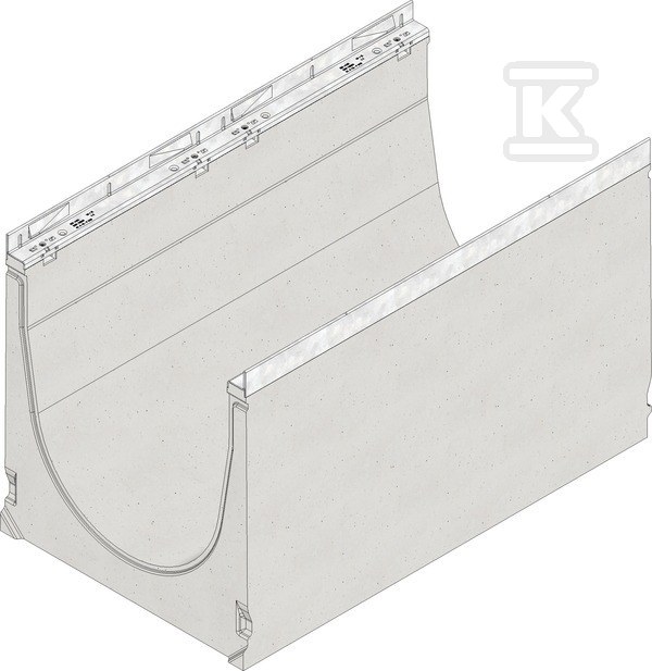 Korytko RECYFIX STANDARD 100, typ 010, z rusztem kratowym MW 30/10, stal nierdzewna, kl. B 125 41212