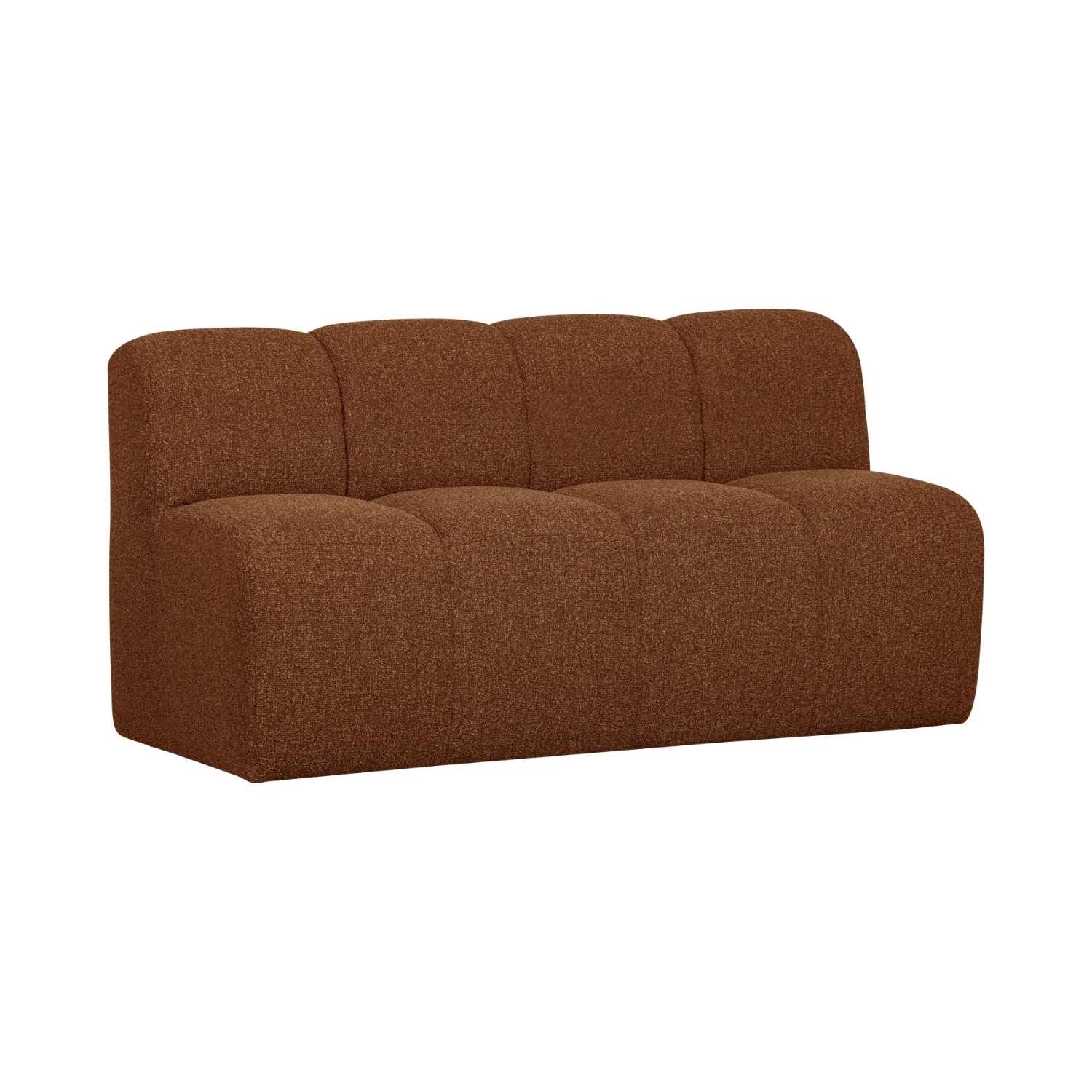 Sofa modułowa MOJO BENCH – element 3-osobowy rdzawy brązowy bouclé