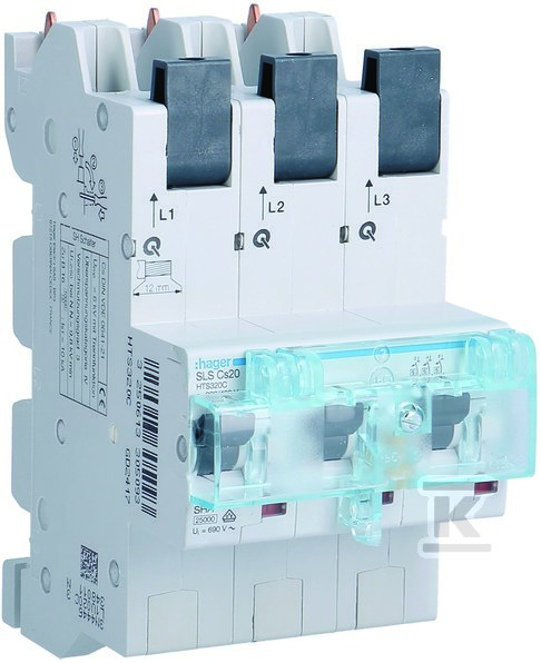 Wyłącznik nadprądowy selektywny 3P, Cs, 20 A, szyny Cu 40-12×5/10 mm HTS320C