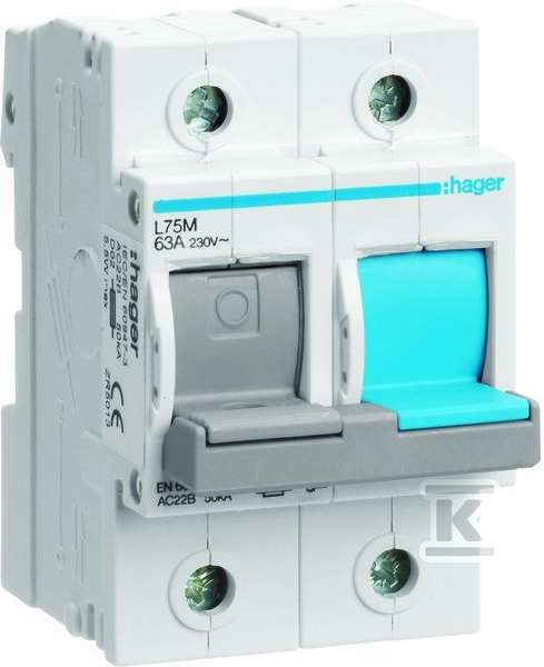 Modułowy rozłącznik bezpiecznikowy poziomy D02 1P+N 63A 400VAC 110/220VDC L75M
