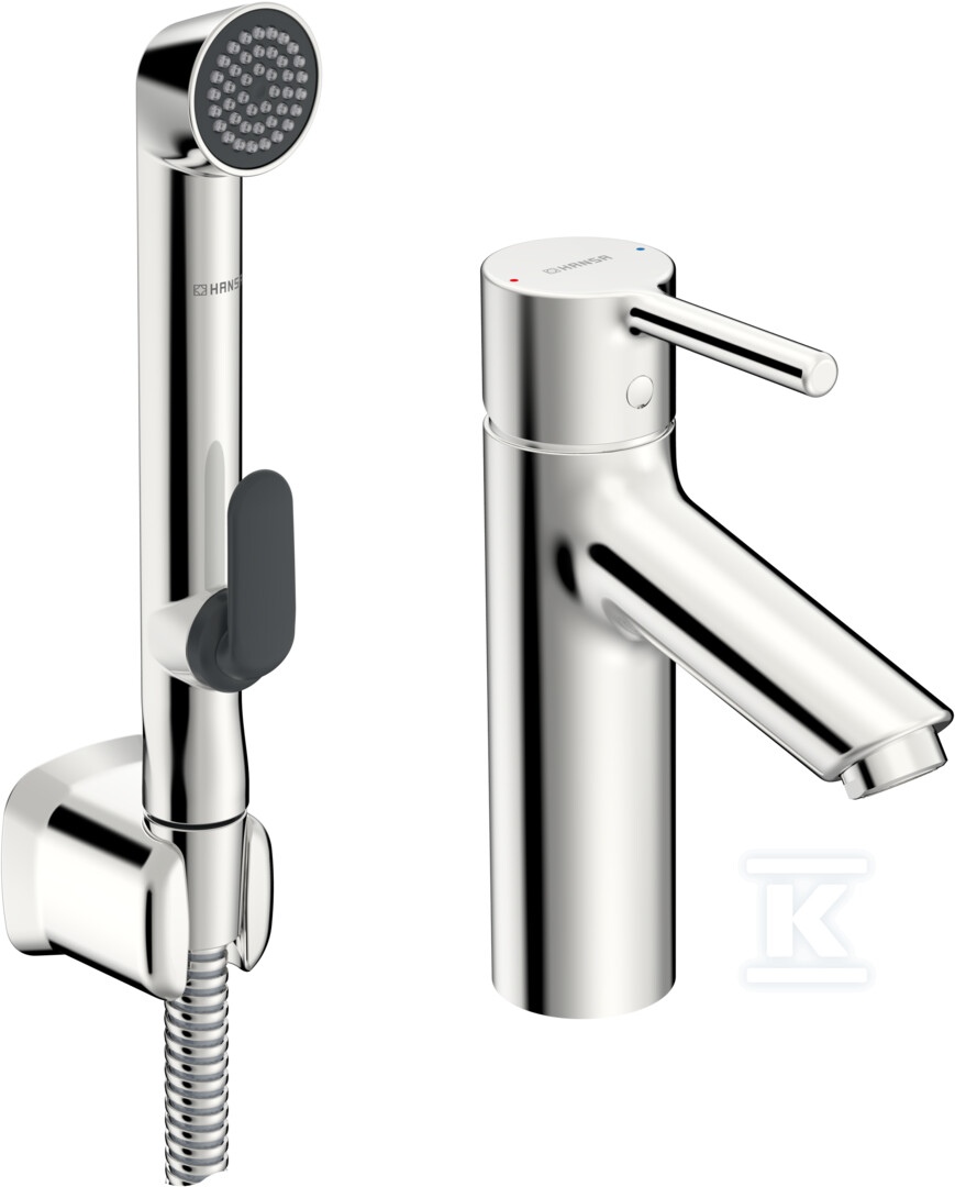 Bateria umywalkowa z rączką bidetta HANSAVANTIS XL, zasięg: 114 mm, dźwignia z drążkiem, kolor: chrom 52682267