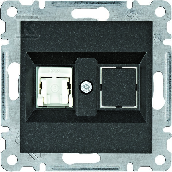 LUMINA Gniazdo komputerowe pojedyczne RJ45 kat.6 UTP, czarny WL2153