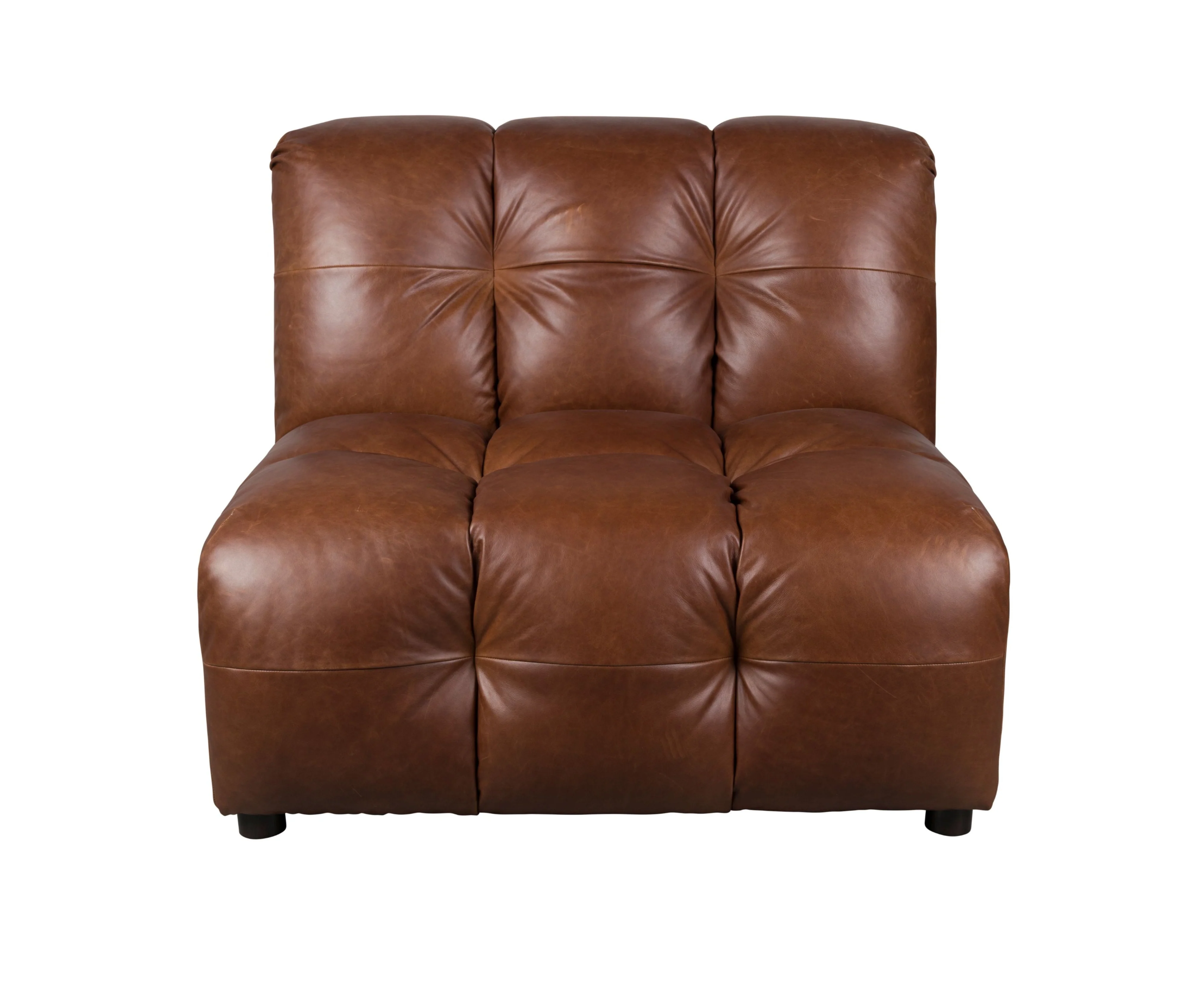 Sofa modułowa HACKMAN – element środkowy czekoladowa skóra