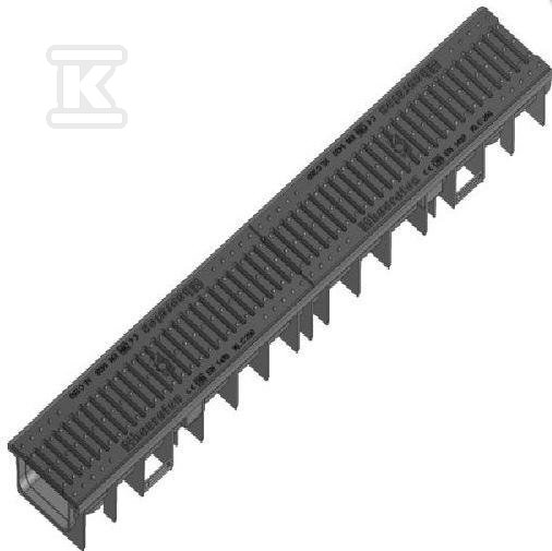 Korytko RECYFIX STANDARD 100, typ 80, z rusztem szczelinowym, zaciskowym, przejazd dla sam. os., ocynk. 40246