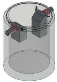 Betonowy separator tłuszczów z osadnikiem AQUAFIX SF 02/0400, przepustowość nominalna 2 l/s, pojemność osadnika 400 l, króćce z PE 3178022P