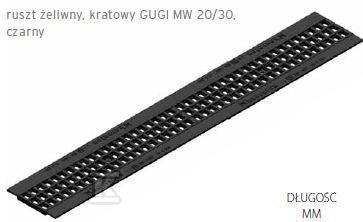Ruszt żeliwny kratowy FASERFIX STANDARD E 100 GUGI MW 15/25, klasa C 250, KTL 6467