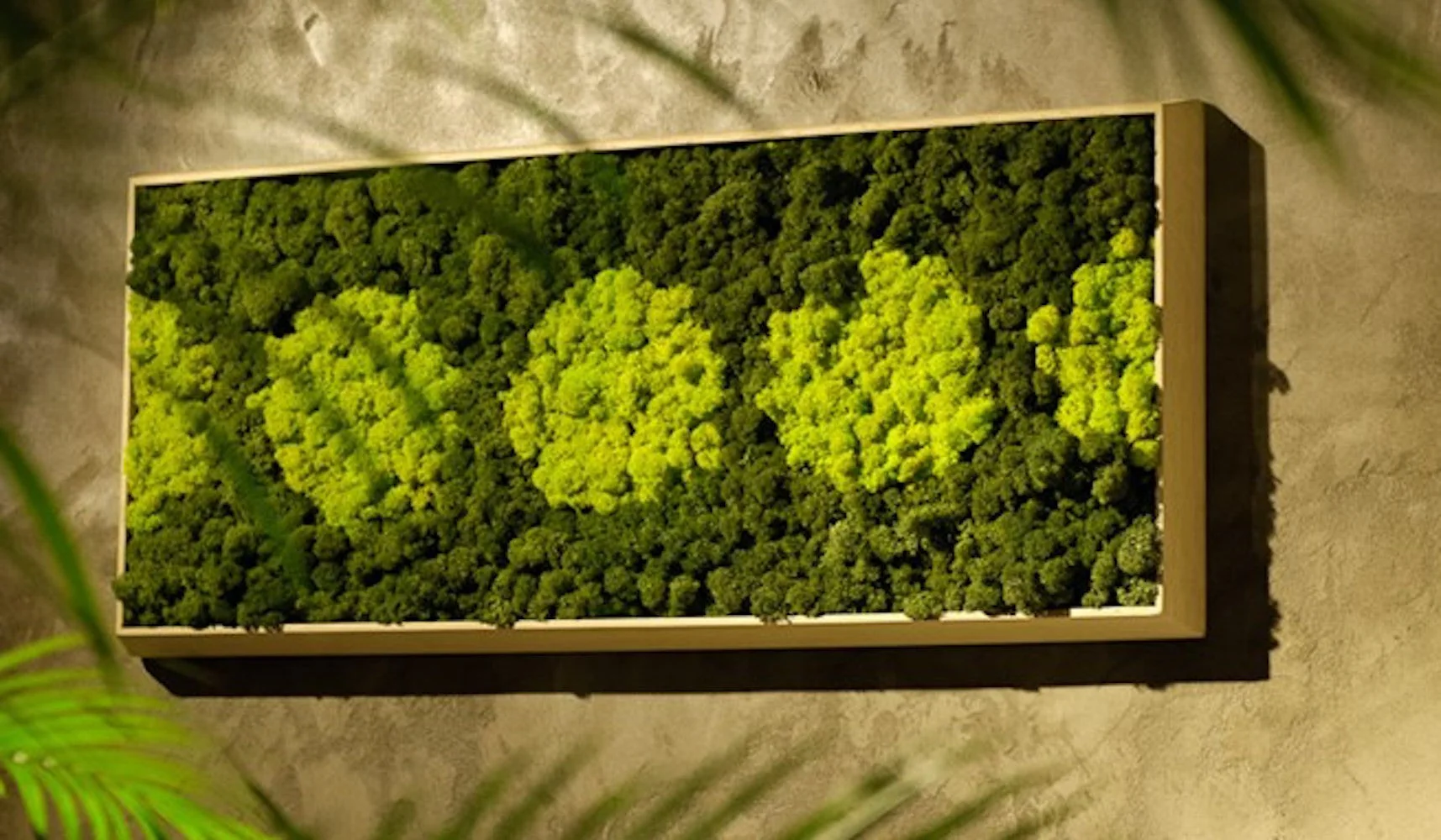 Panou cu licheni stabilizati verde si lime