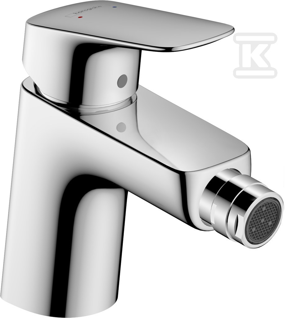 Bateria bidetowa jednouchwytowa Logis 70 z cięgłem, metalowy komplet odpływowy chrom 71203000