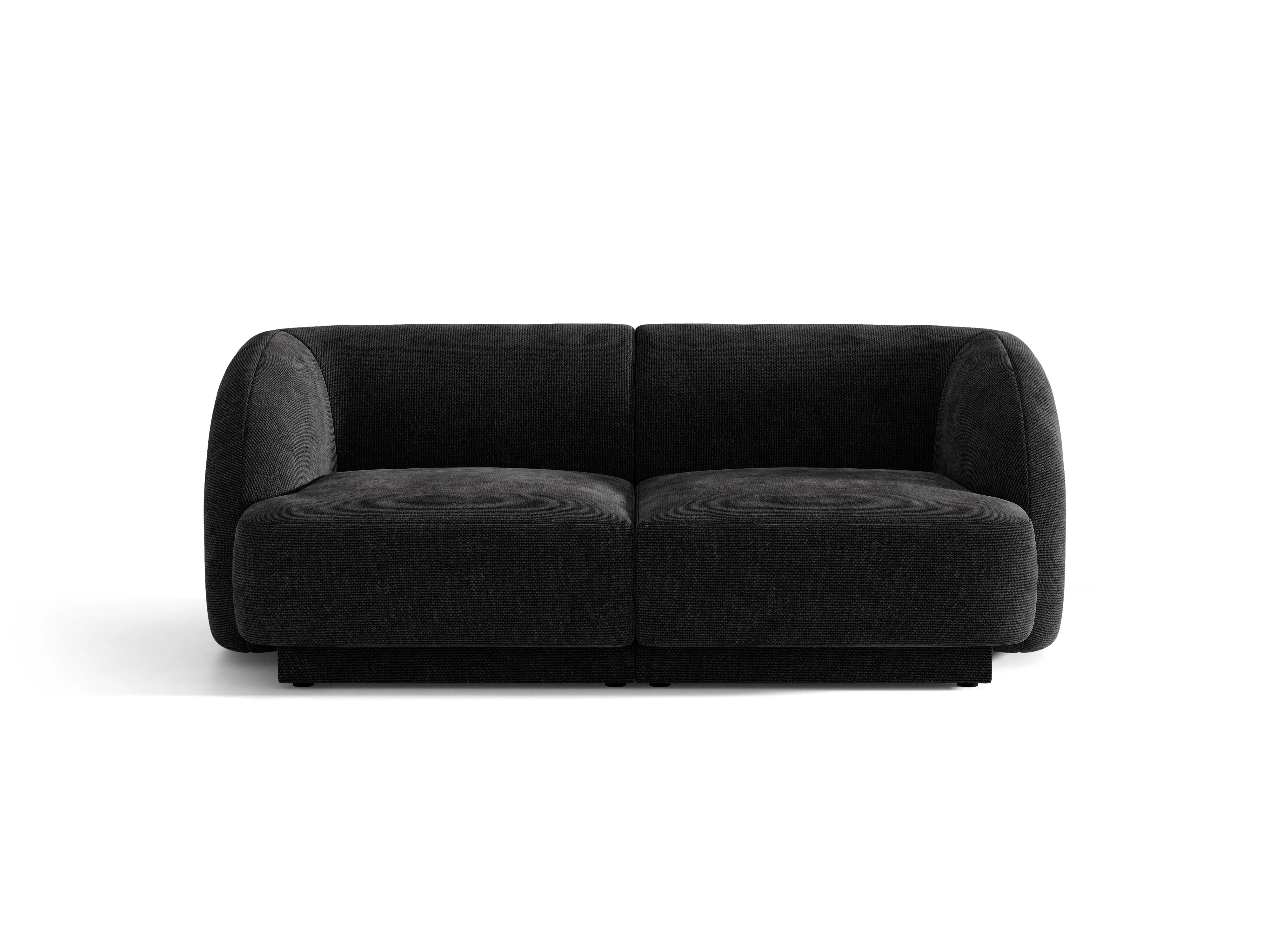 Sofa 2-osobowa MILEY czarny szenil jedwabisty