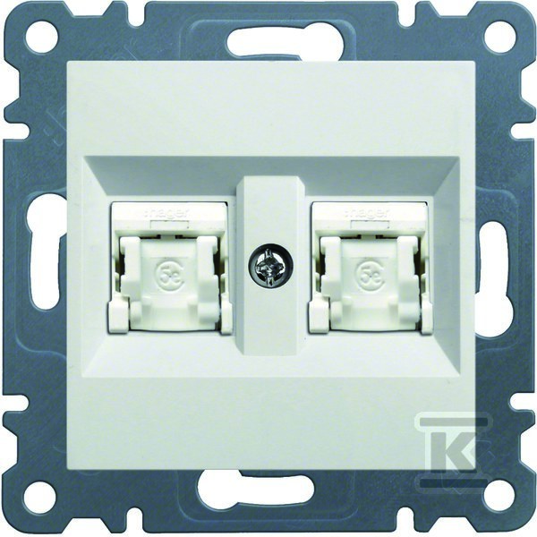 LUMINA Gniazdo komputerowe podwójne RJ45 kat.6 UTP, biały WL2160