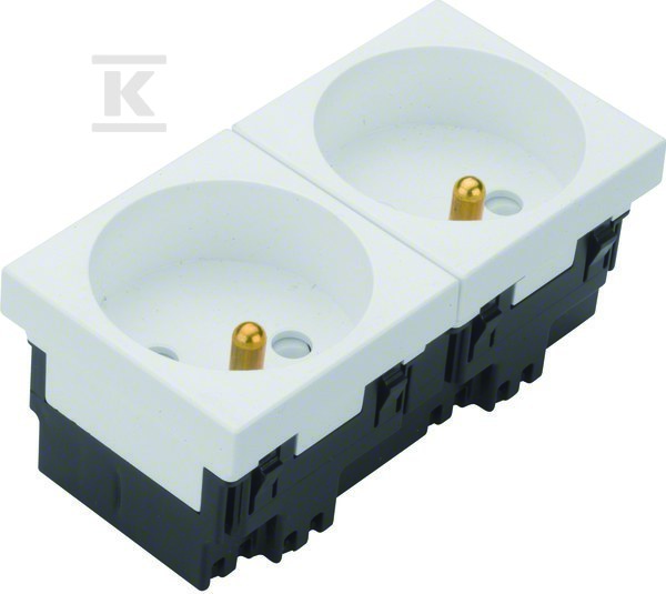 Gniazdo 2P+Z 33° 2-krotne 45×45 mm bezhalogenowe biały, TEHALIT.GB-EG EER2339010