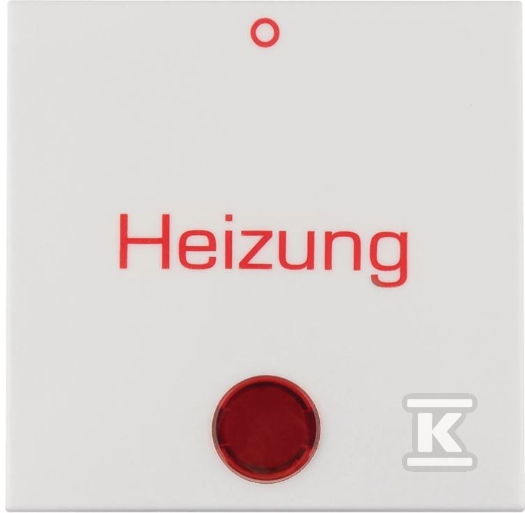Klawisz z soczewką i nadrukiem „Heizung” i „0”, biały połysk, B.KWADRAT 16218999
