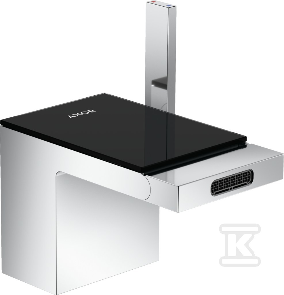 Bateria bidetowa AXOR MyEdition jednouchwytowa, z kompletem odpływowym Push-Open czarny/chrom 47210600