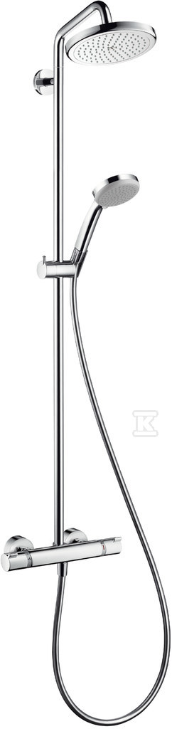 Zestaw prysznicowy z deszczownicą Hansgrohe Croma 220 1 strumieniowy EcoSmart, DN 27188000, ramię 400mm