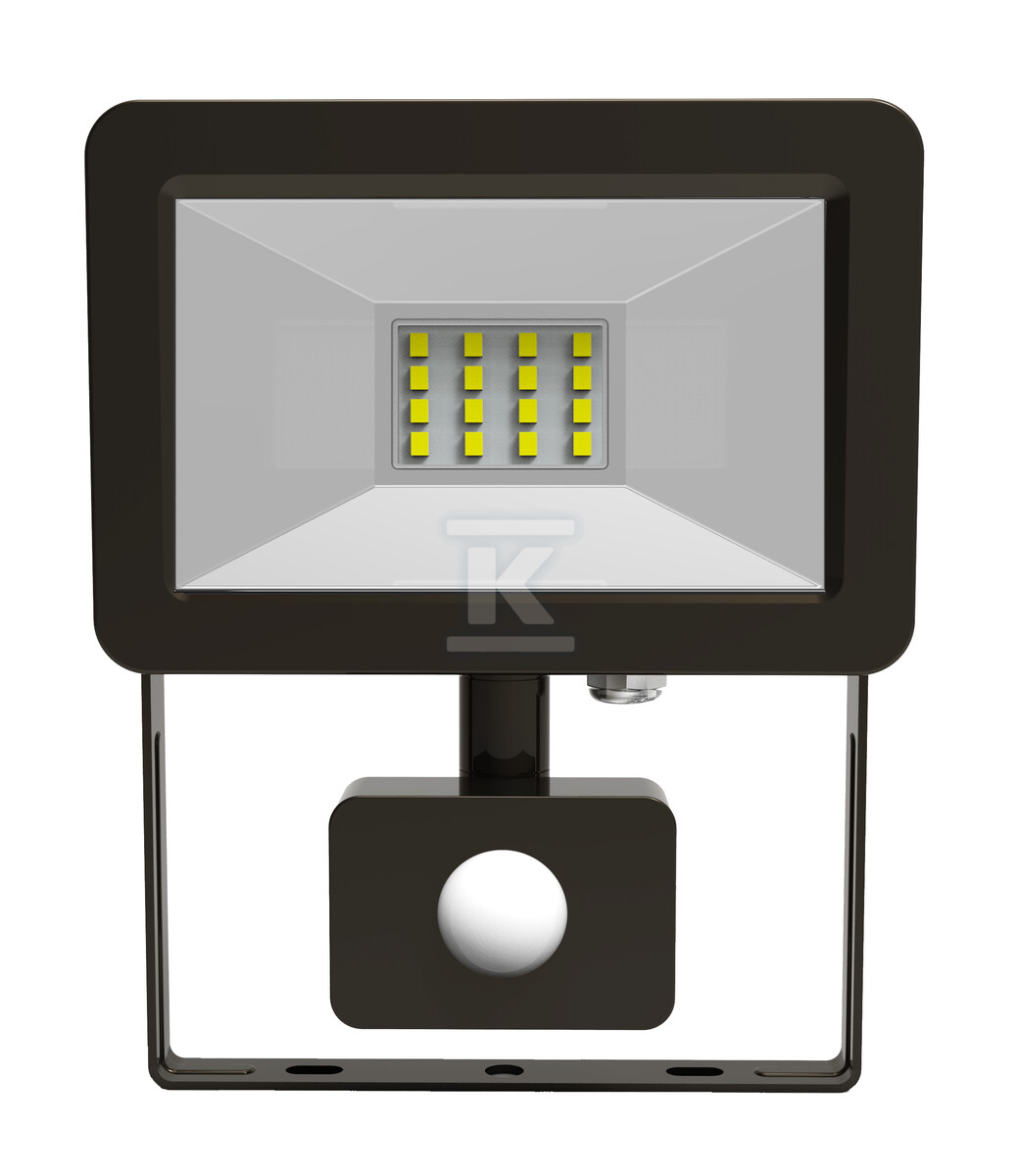 Naświetlacz LED, 128x176x31 IP65 230V 20W 1600lm 4000K czarny z regulowanym czujnikiem ruchu i zmierzchu z przewodem i regilowanym uchwytem montażowym, małe gabaryty, klasa ochronności II OPR-2521