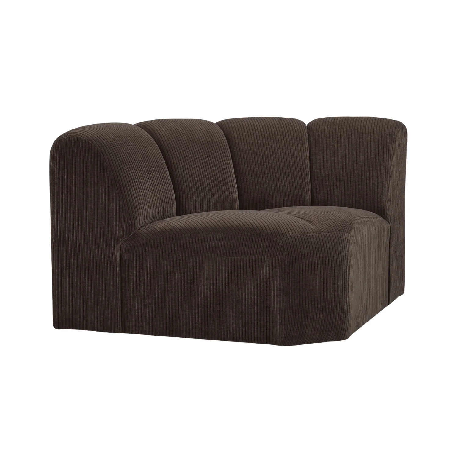 Sofa modułowa MOJO – element narożny ciemnobrązowy sztruks