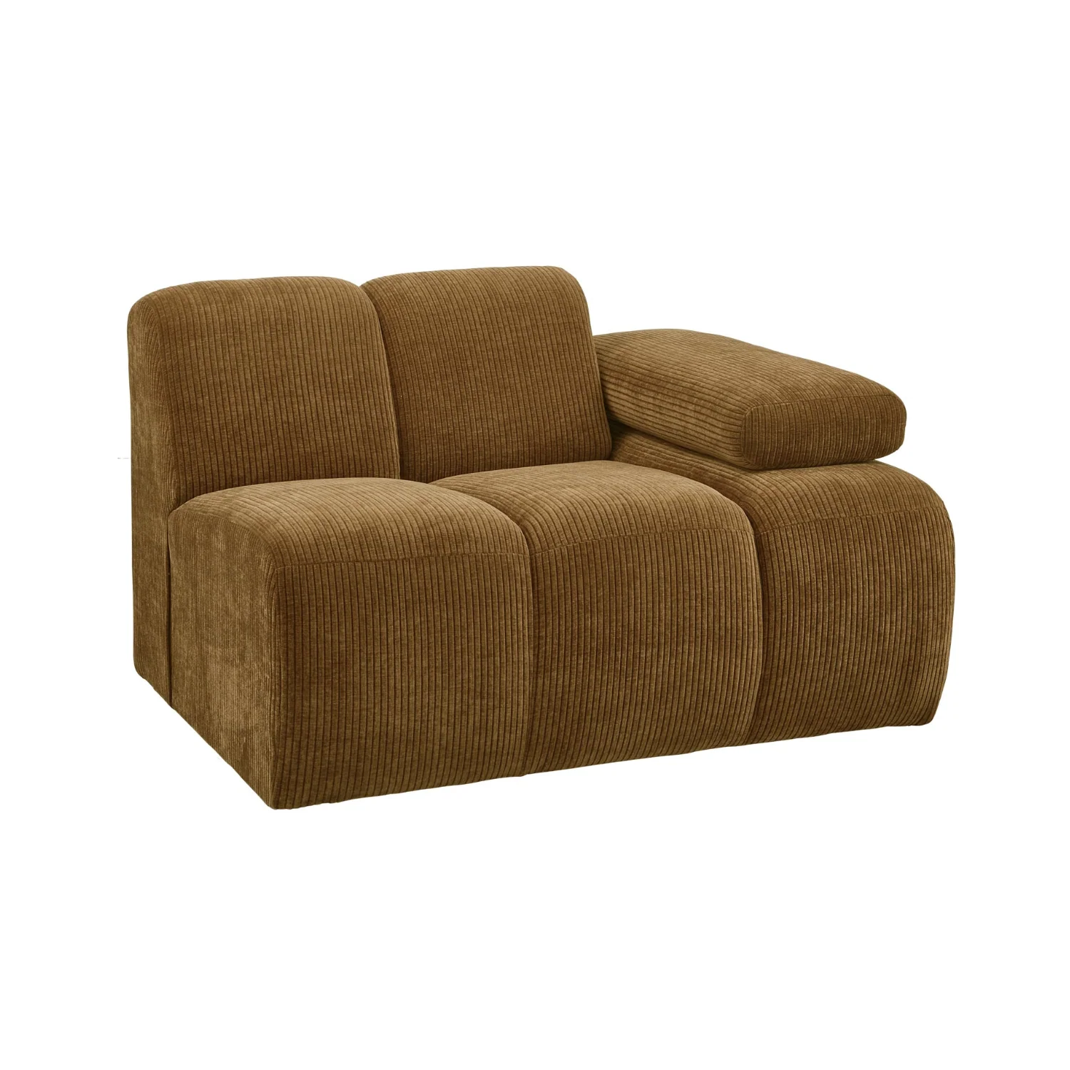 Sofa modułowa MOJO – element prawostronny ciemny miodowy sztruks